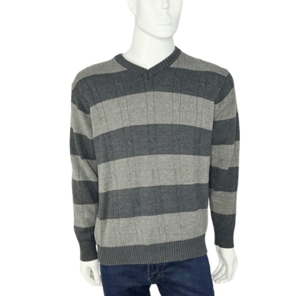 ⬇️CLEARANCE⬇️ Oscar De La‎ Renta Pullover Sweater Gray long sleeve Size XL